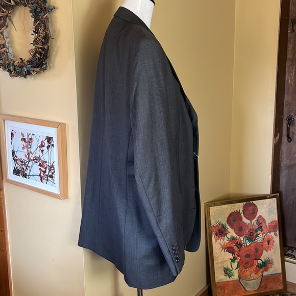 MARC ENZO Size 43L Gray Suit Mens 2-Piece Blazer Pant Wool Suspender Button NEW - Picture 9 of 17